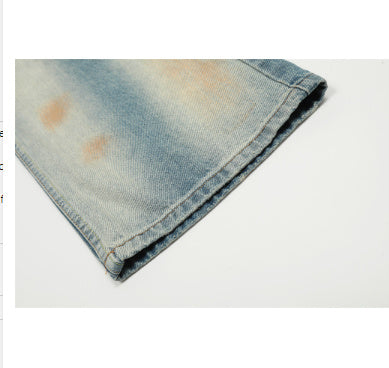 Tie-dyed Ripped Jeans Fashion Brand American Men Tie-dyed Ripped Jeans Fashion Brand American Men