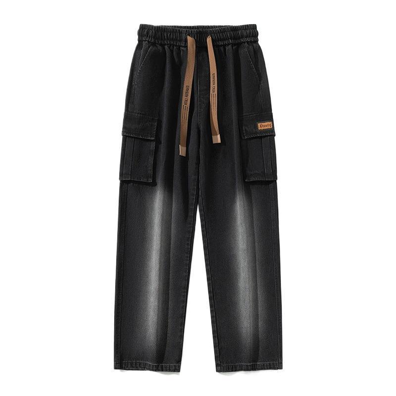 Loose Straight Wide-leg Pants Draping Gradient Washed Jeans For Men Loose Straight Wide-leg Pants Draping Gradient Washed Jeans For Men