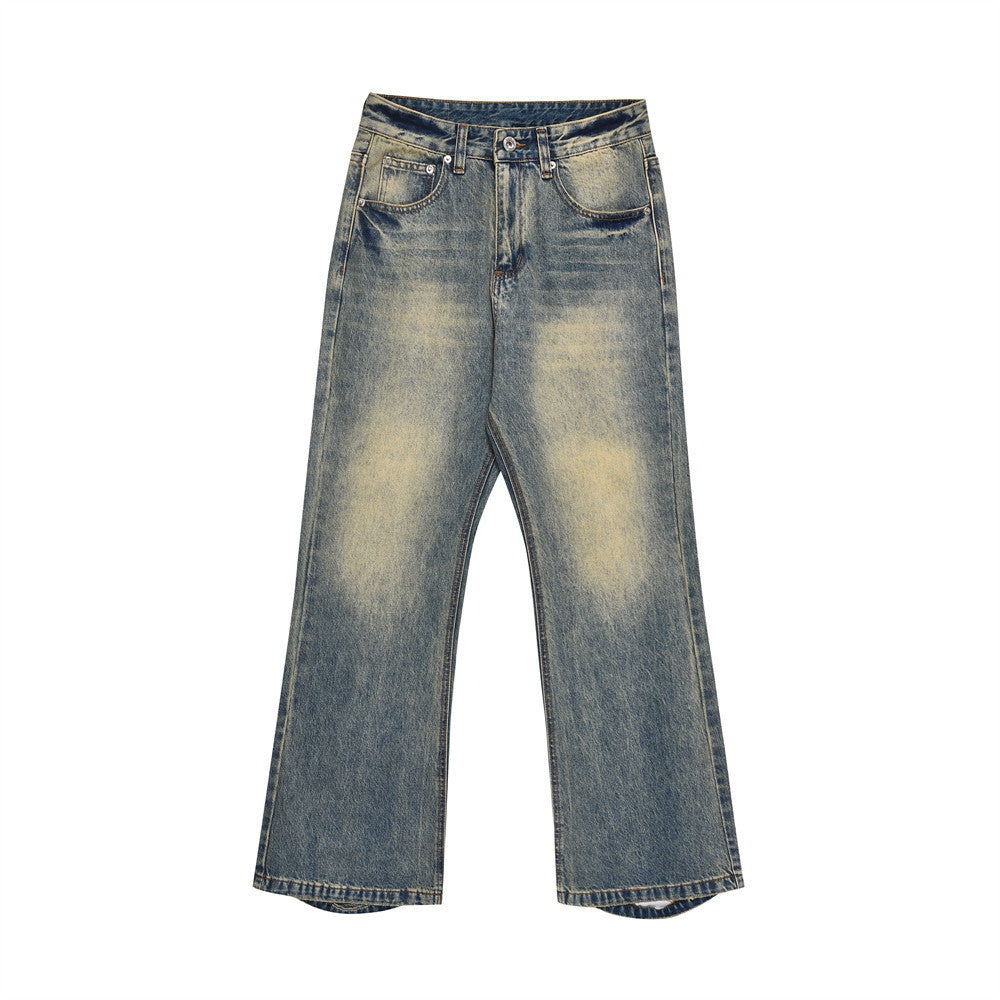 Washed Yellow Faded Jeans For Men Washed Yellow Faded Jeans For Men