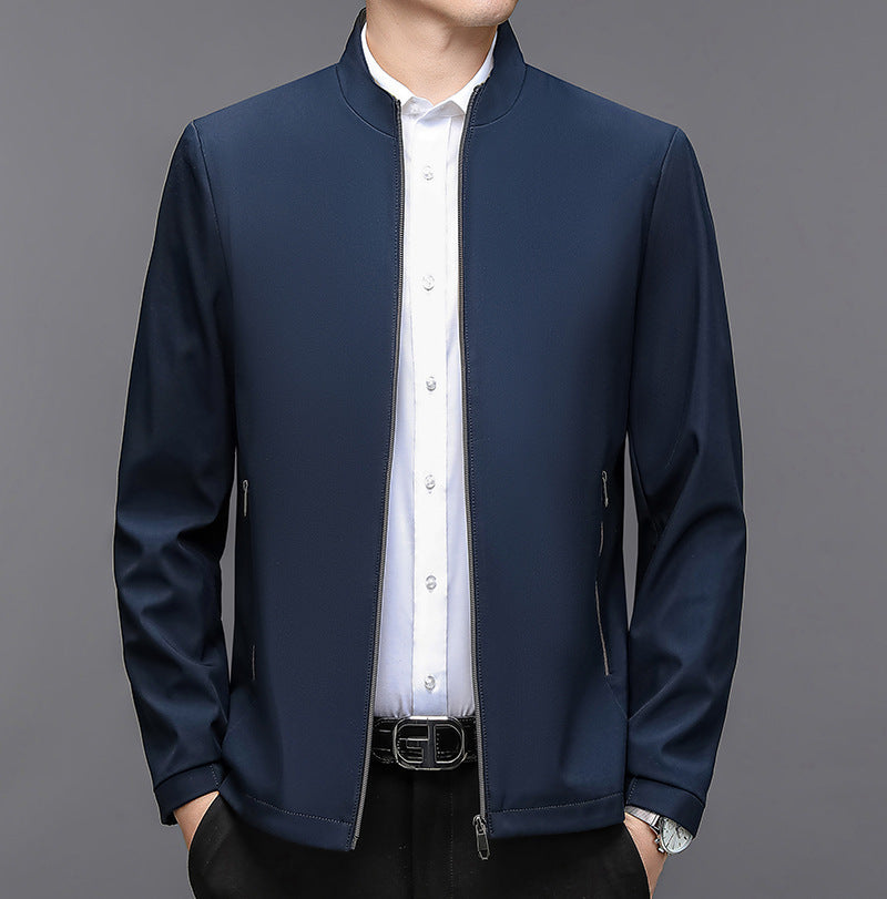 Stand Collar Middle-aged Men Casual Jacket Stand Collar Middle-aged Men Casual Jacket