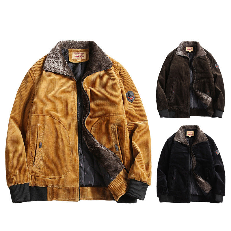 Fashion Personality Corduroy Men's Warm Cotton Coat Fashion Personality Corduroy Men's Warm Cotton Coat