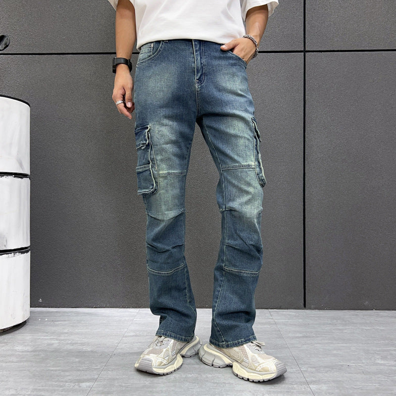 Multi-Pocket Workwear Jeans Men's Loose Large Size Trousers Multi-Pocket Workwear Jeans Men's Loose Large Size Trousers