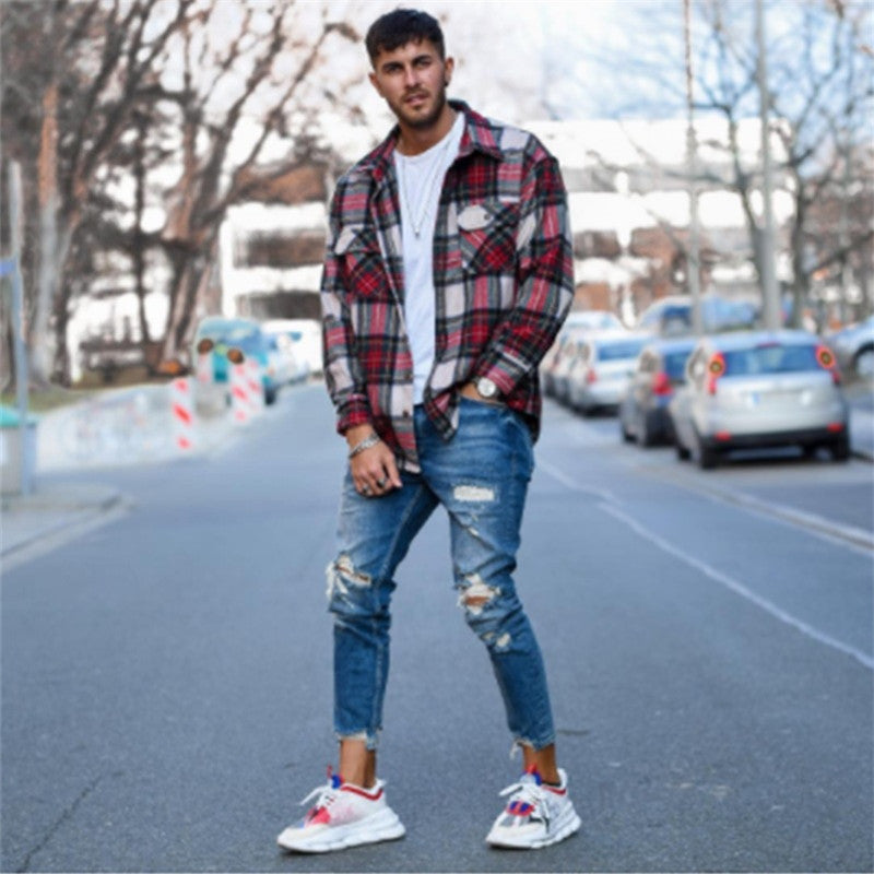 Hole men''s jeans Hole men''s jeans