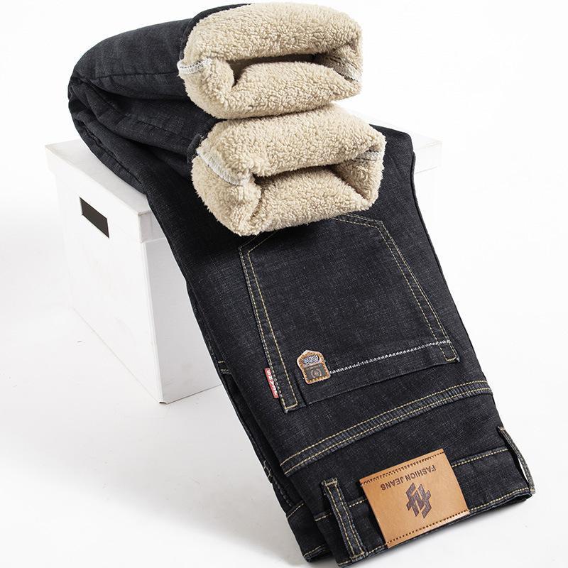 Fleece-lined Thickened Men's Loose Straight Trousers New Fleece-lined Thickened Men's Loose Straight Trousers New