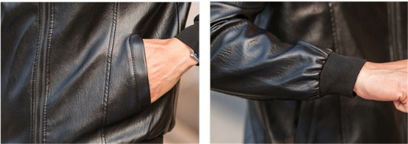 Men's Leather Jackets Spring And Autumn Plus Cashmere Men's Loose Men's Leather Jackets Spring And Autumn Plus Cashmere Men's Loose
