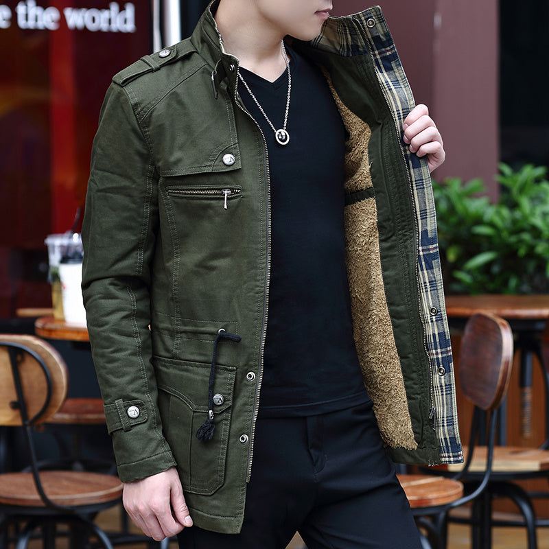Military Jacket Young Men''s Korean Slim Fit Military Green Casual Military Jacket Young Men''s Korean Slim Fit Military Green Casual