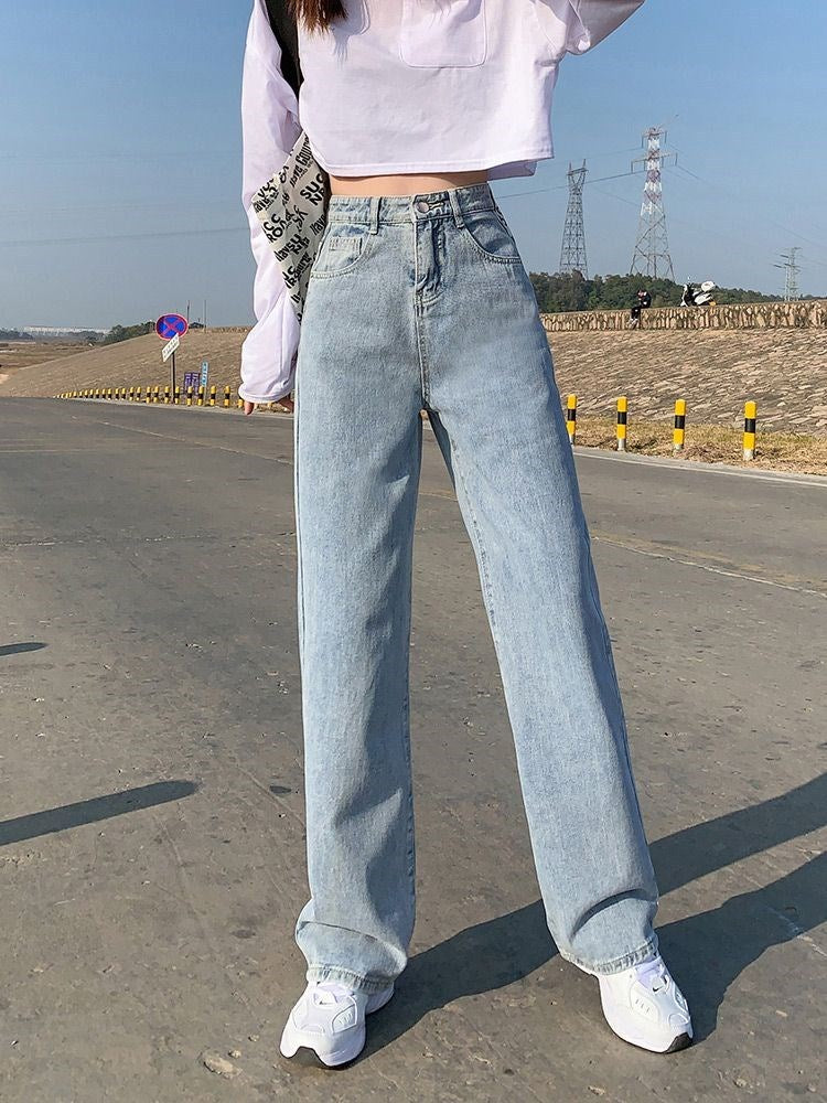 Wide Leg Jeans For Women Bottom Baggy Denim Pants Trousers Wide Leg Jeans For Women Bottom Baggy Denim Pants Trousers