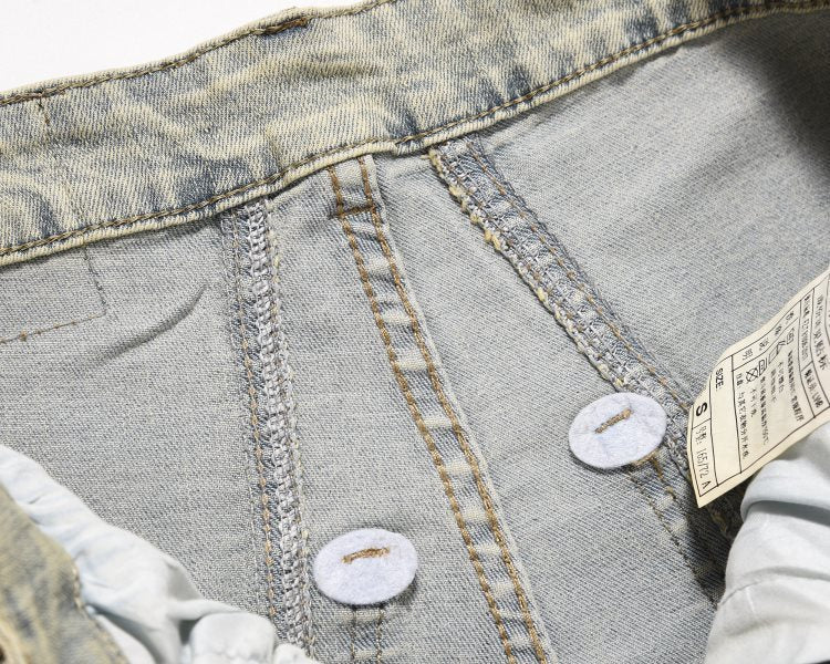 RO Style Wide Leg Patchwork Cargo Pants Jeans Men RO Style Wide Leg Patchwork Cargo Pants Jeans Men