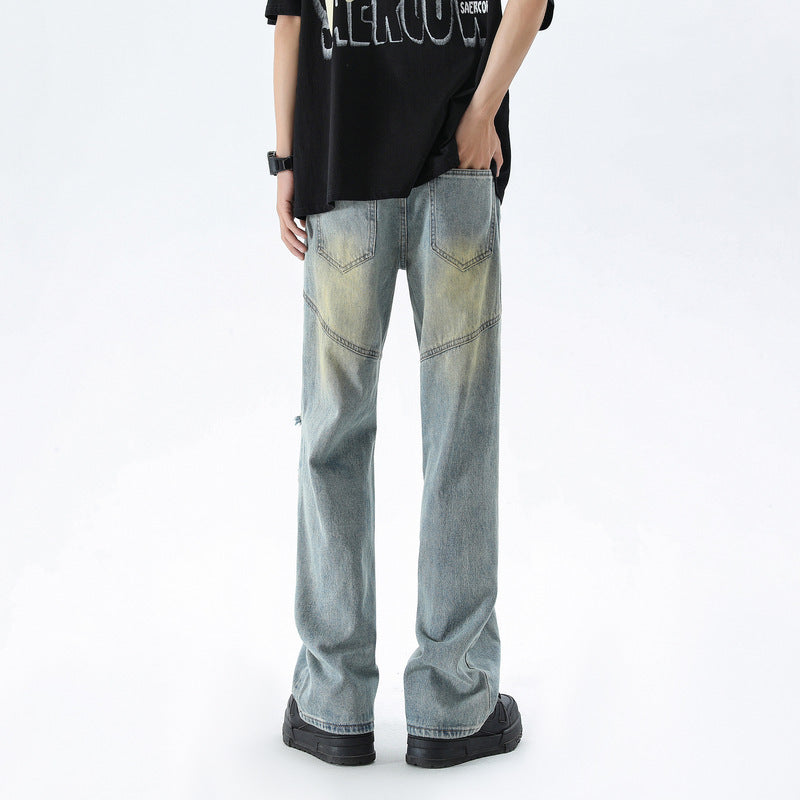 Men's Summer Fashion Brand Distressed Bootcut Pants Men's Summer Fashion Brand Distressed Bootcut Pants