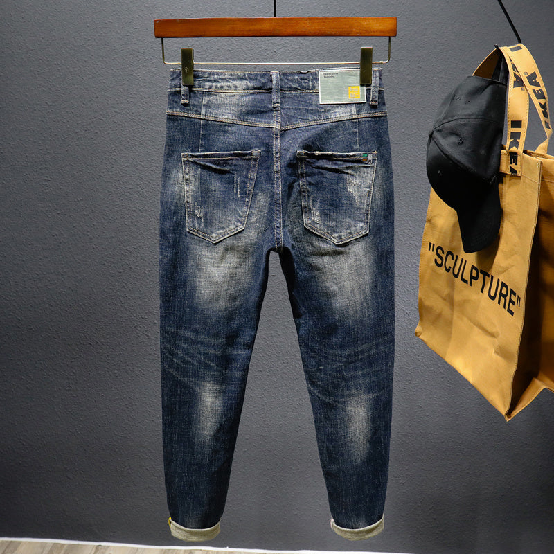 Retro Jeans Men's Slim Straight Stretch Pants Retro Jeans Men's Slim Straight Stretch Pants