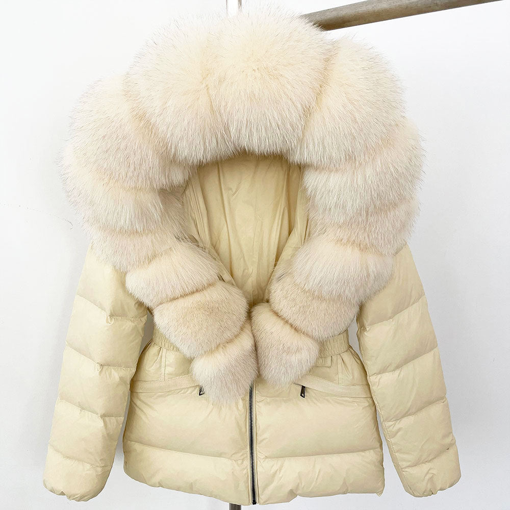 Short Women's Thickened Slim Fit Waist-tight Fur Down Jacket Short Women's Thickened Slim Fit Waist-tight Fur Down Jacket