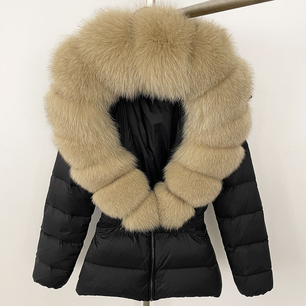 Short Women's Thickened Slim Fit Waist-tight Fur Down Jacket Short Women's Thickened Slim Fit Waist-tight Fur Down Jacket