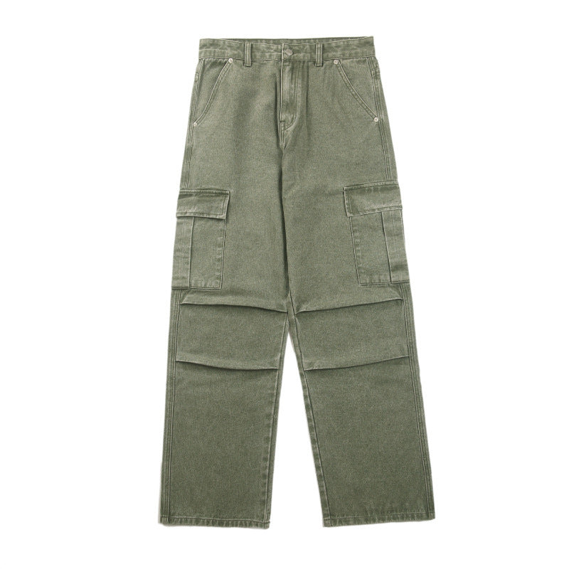 Loose Wide Leg Multi-pocket Jeans For Men Loose Wide Leg Multi-pocket Jeans For Men