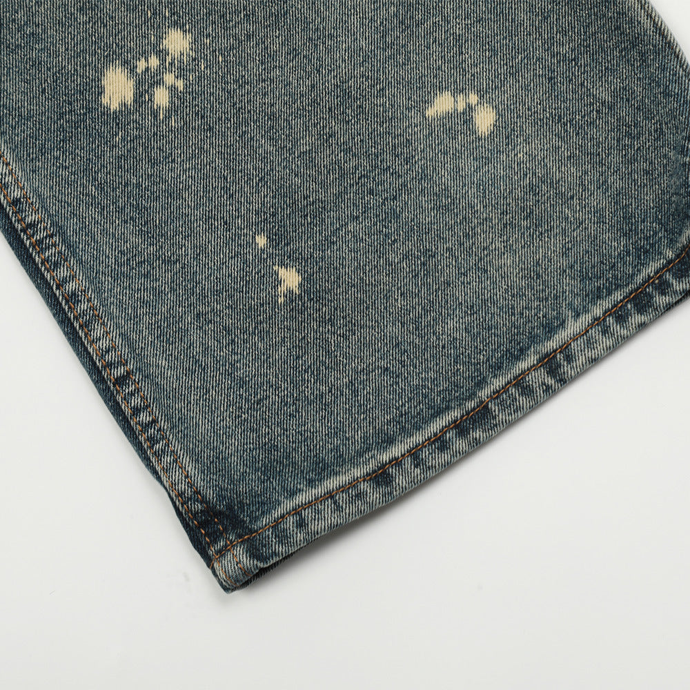 Tie-dyed Splash-ink Straight Jeans Men's High Street Tie-dyed Splash-ink Straight Jeans Men's High Street
