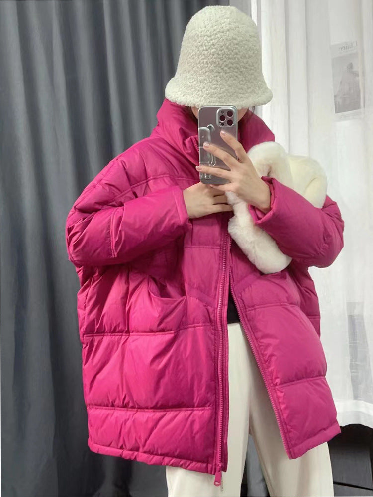 Women's Mid-length Hooded Loose Thick White Duck Down Winter Coat Women's Mid-length Hooded Loose Thick White Duck Down Winter Coat