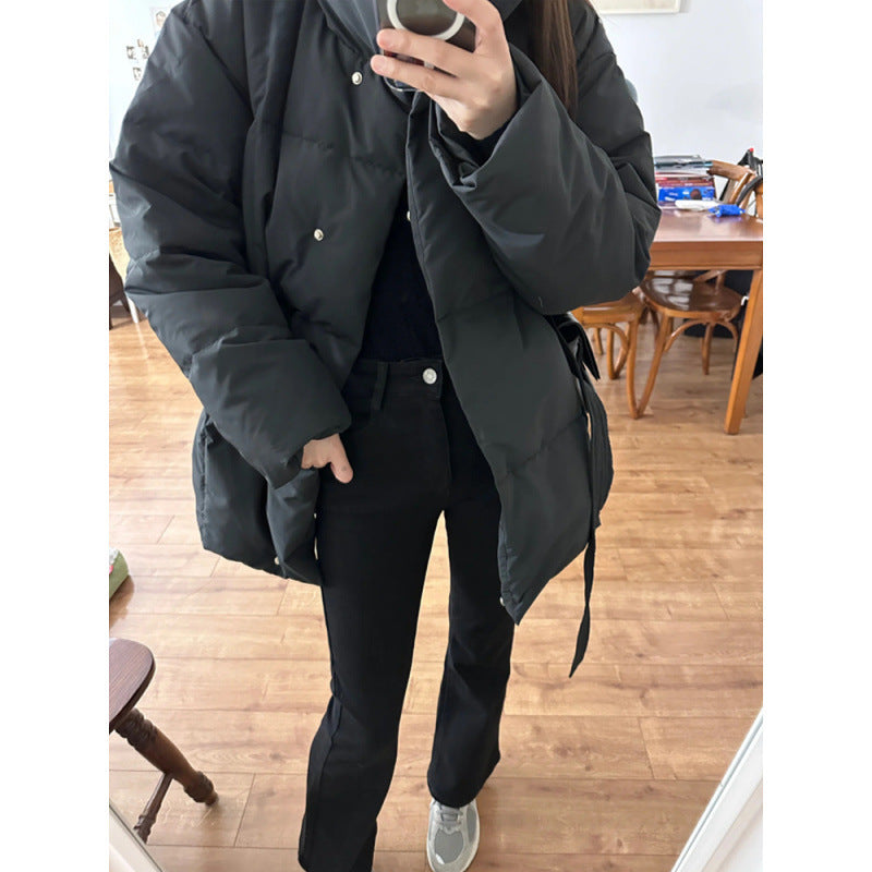 Waist-controlled Lace-up Cotton Coat Jacket Women Waist-controlled Lace-up Cotton Coat Jacket Women
