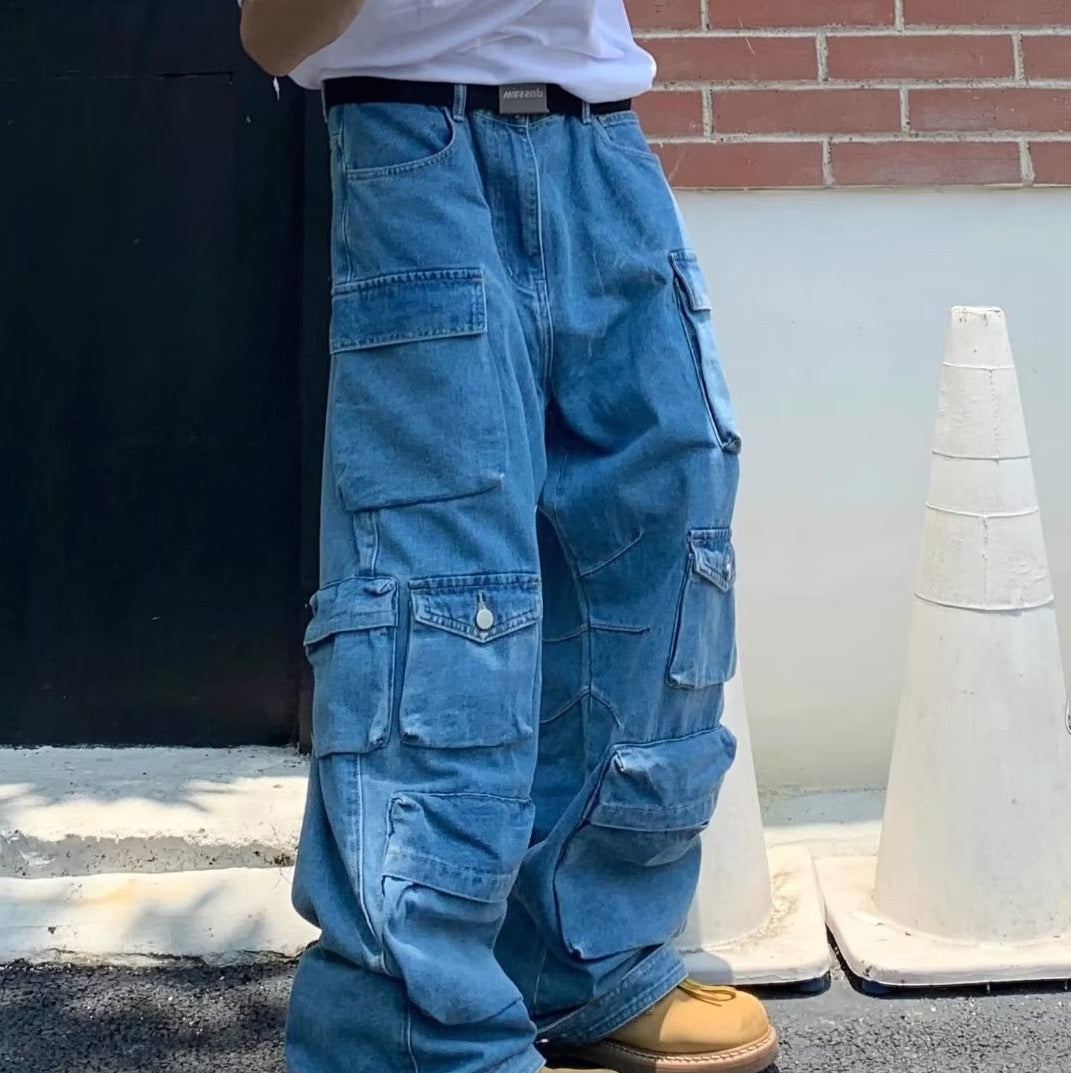 American Street Retro Workwear Jeans For Men American Street Retro Workwear Jeans For Men