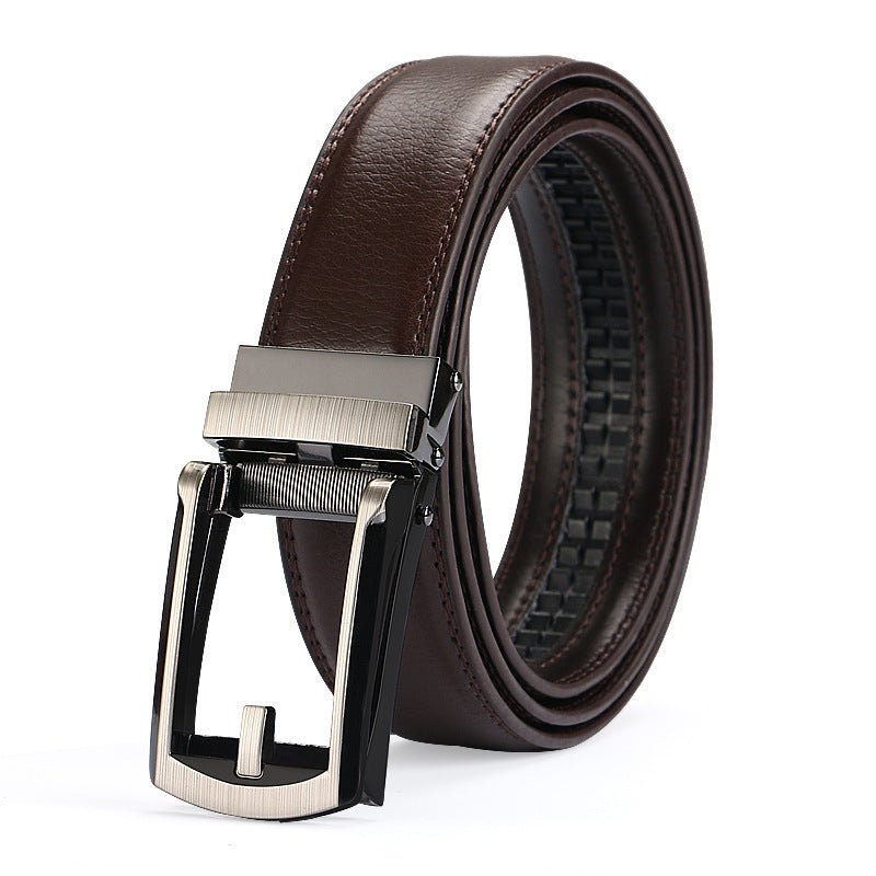 Two-layer Cowhide Fake Needle Automatic Buckle Men's Special Belt Two-layer Cowhide Fake Needle Automatic Buckle Men's Special Belt