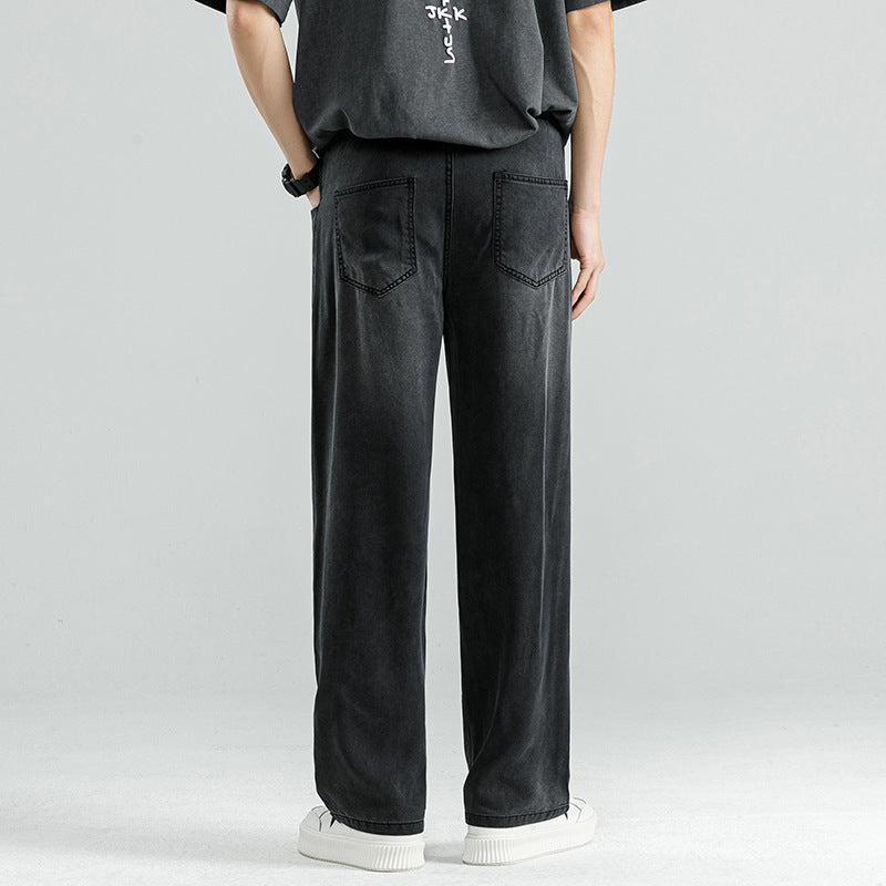 Men's Teen Trend All-match Loose Drawstring Straight-leg Pants Men's Teen Trend All-match Loose Drawstring Straight-leg Pants