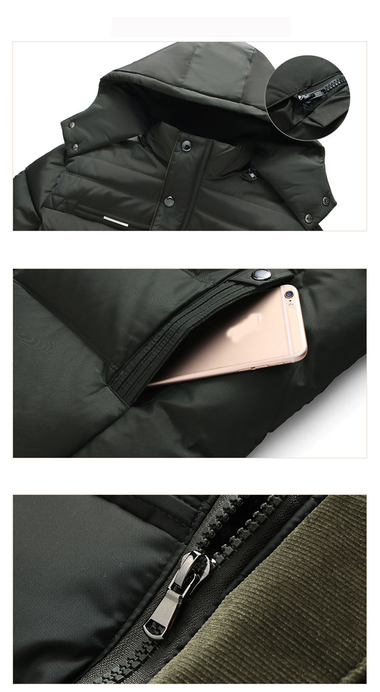 Hooded slim fit plus down padded down jacket men Hooded slim fit plus down padded down jacket men