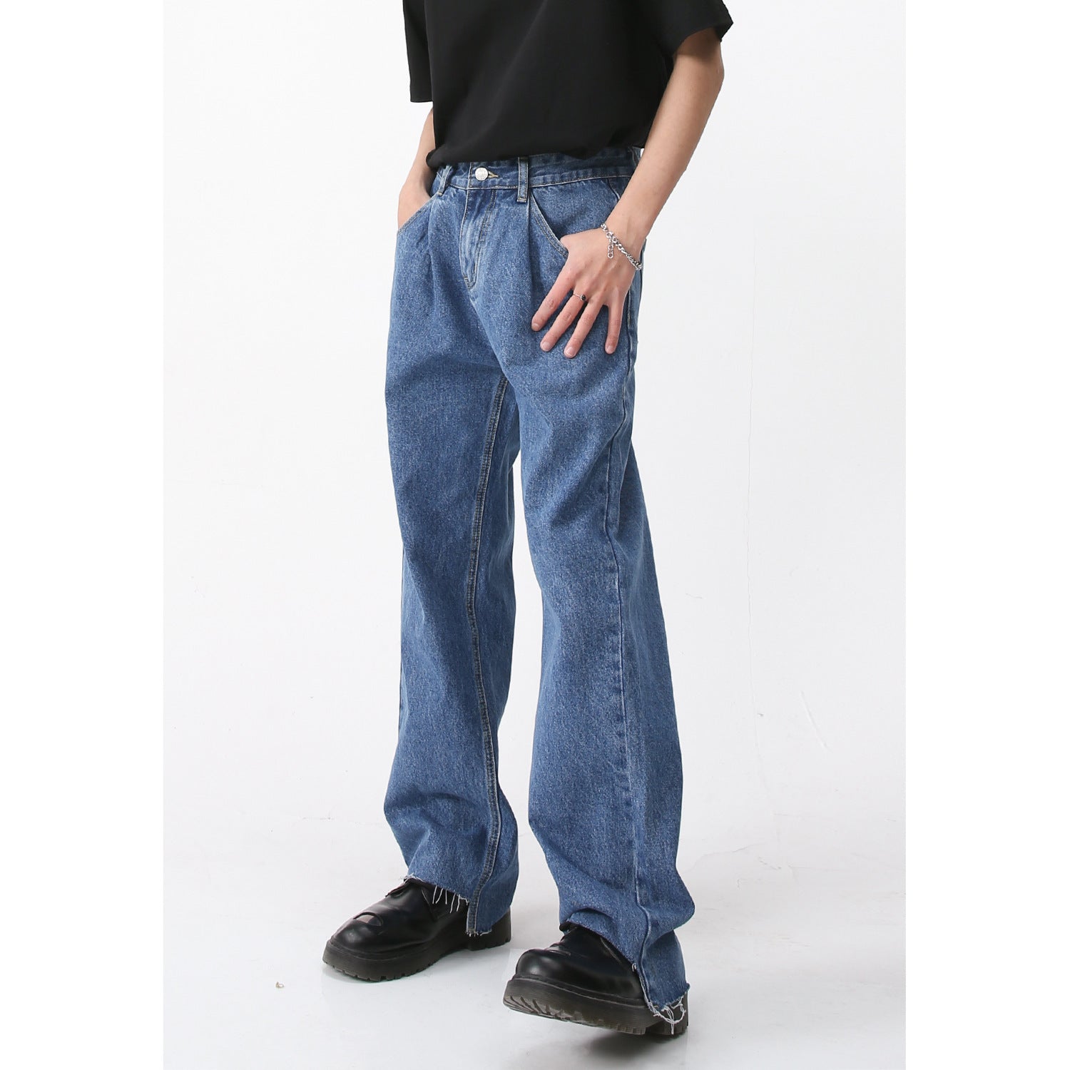 Simple Retro Casual Jeans Irregular Simple Retro Casual Jeans Irregular