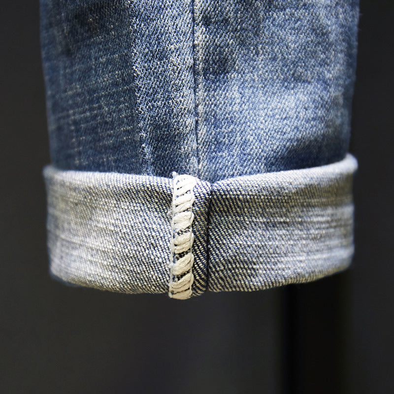 Ripped Jeans Men Slim Fit Light Blue Stretch Ripped Jeans Men Slim Fit Light Blue Stretch