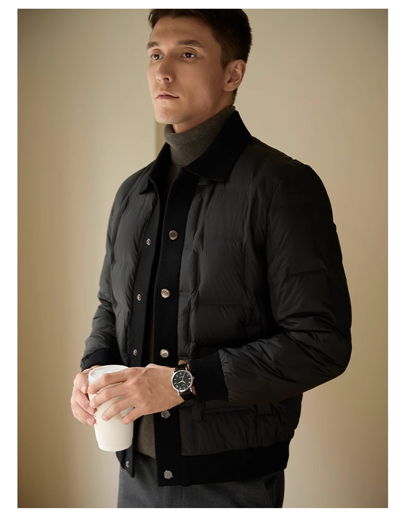 Men's High-end Casual Patchwork Short Coat Men's High-end Casual Patchwork Short Coat