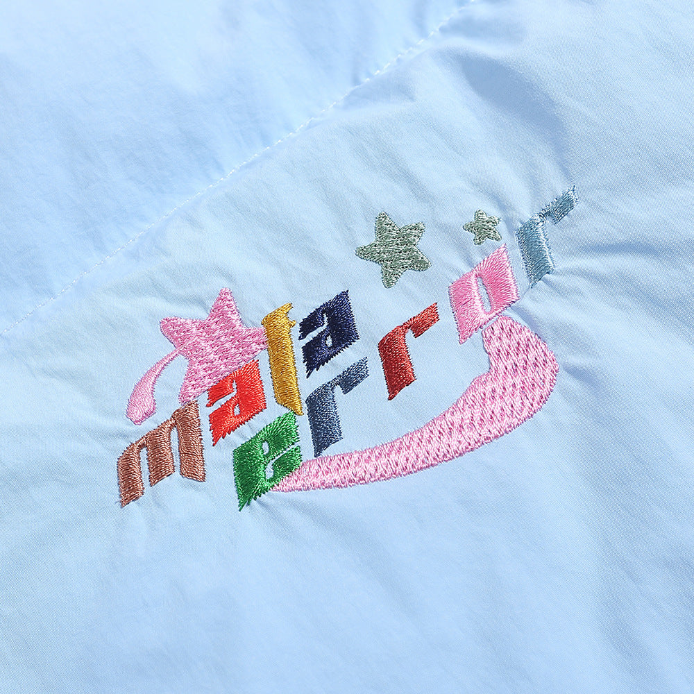 Men's High Street Simple Embroidery Letter Coat Men's High Street Simple Embroidery Letter Coat