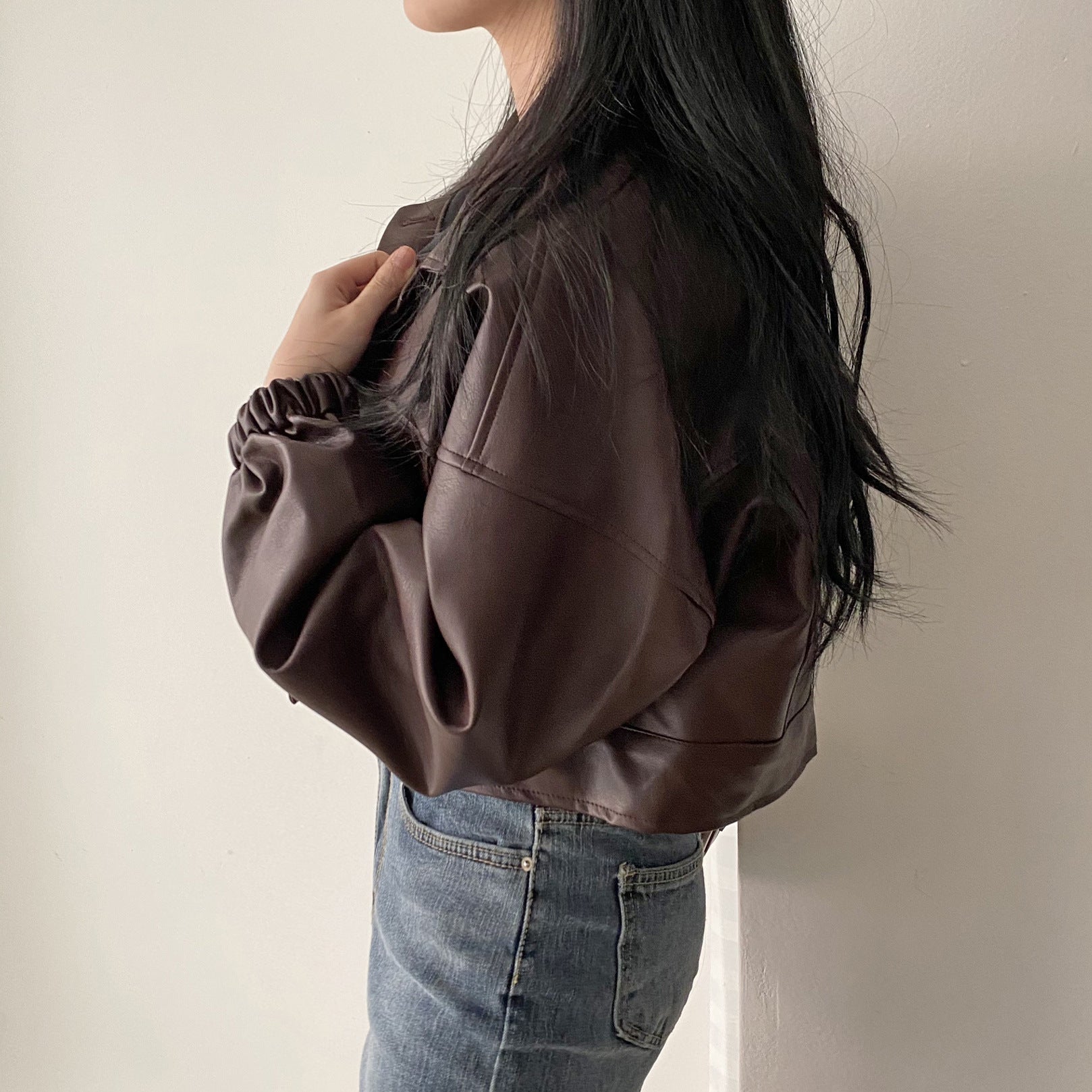 Versatile Short Jacket PU Leather Women Versatile Short Jacket PU Leather Women