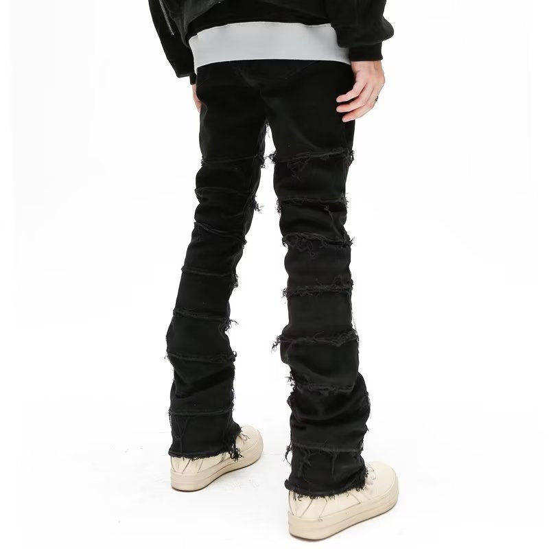 Shredded Hem Jeans Straight Slimming Boot Shorts Men Shredded Hem Jeans Straight Slimming Boot Shorts Men