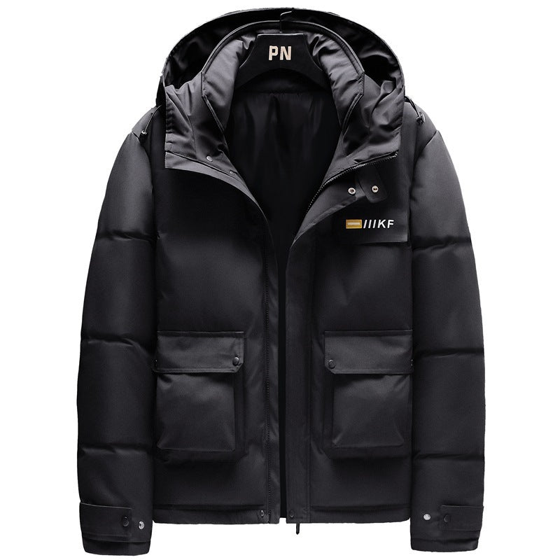 Fashionable Hooded Thick Down Cotton Jacket Men's Fashionable Hooded Thick Down Cotton Jacket Men's