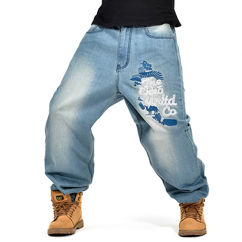 Hip-hop Style Denim Loose Casual Men's Jeans Hip-hop Style Denim Loose Casual Men's Jeans