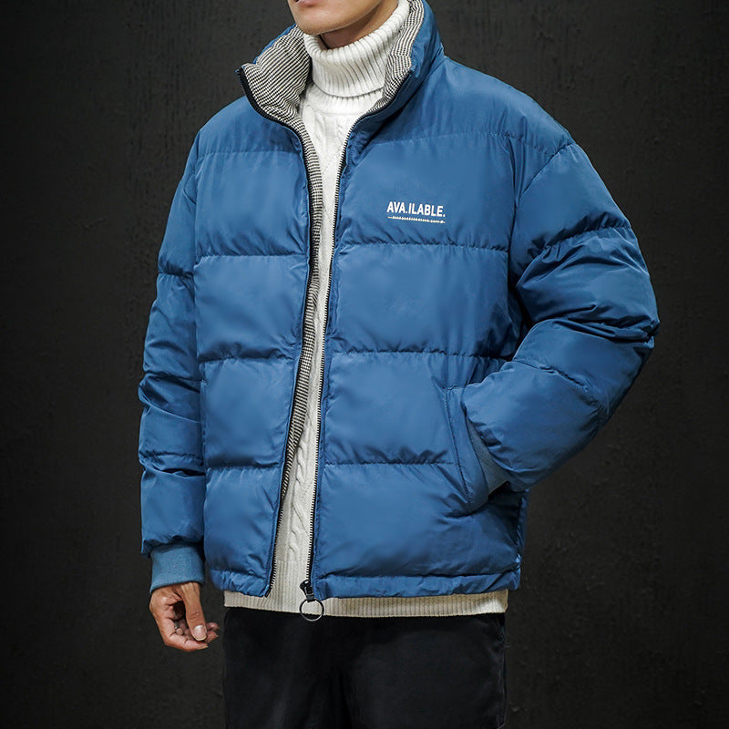 Printed stand collar loose coat Printed stand collar loose coat