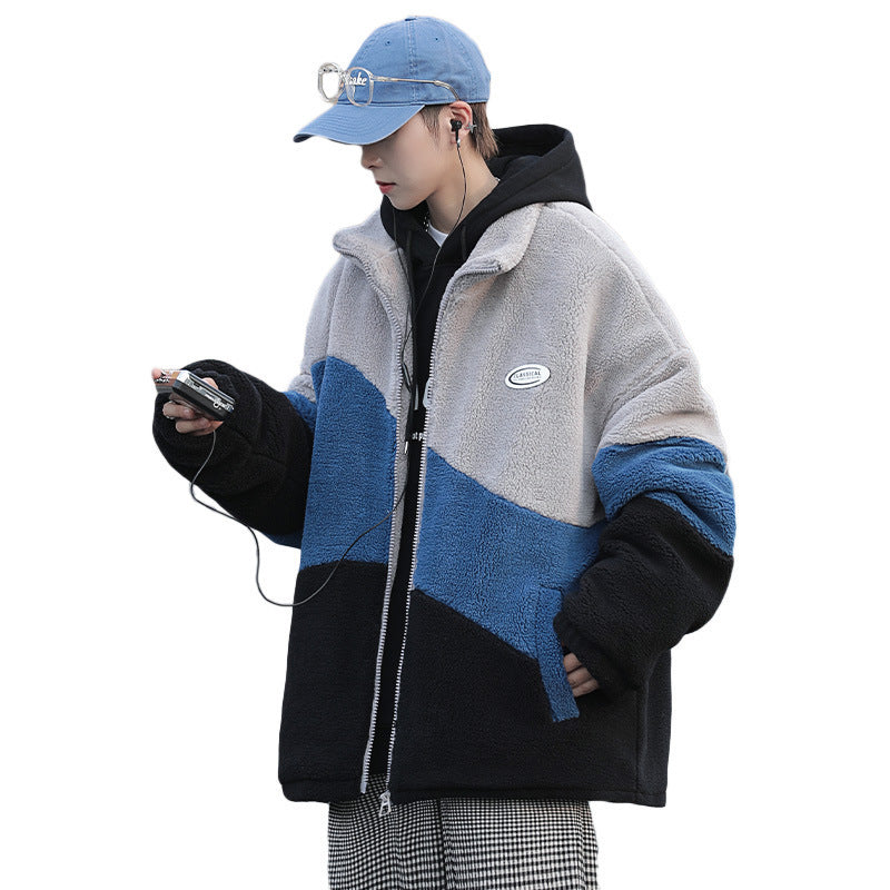 Color Stitching Thickened Cotton Cashmere Jacket Color Stitching Thickened Cotton Cashmere Jacket