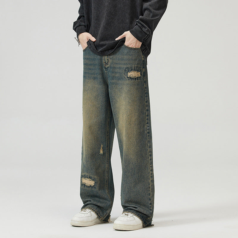 Fashion Irregular With Personality Ripped Jeans Men Fashion Irregular With Personality Ripped Jeans Men