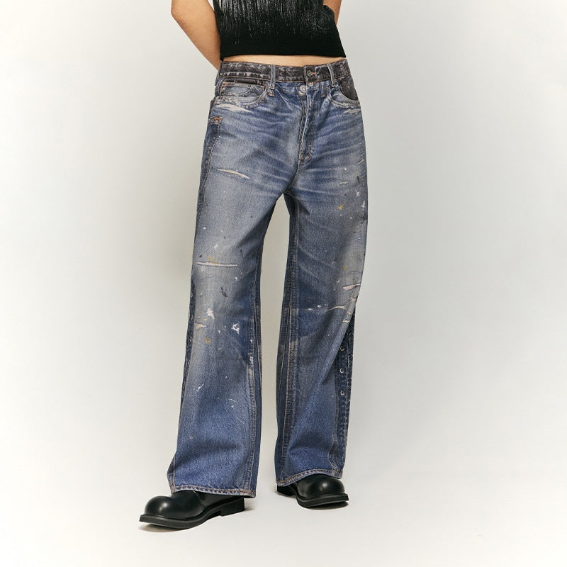 Vintage Washed Ripped Digital Printing Jeans Vintage Washed Ripped Digital Printing Jeans