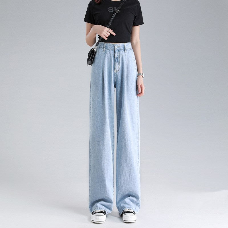 Tencel jeans wide leg pants for women in summer Tencel jeans wide leg pants for women in summer