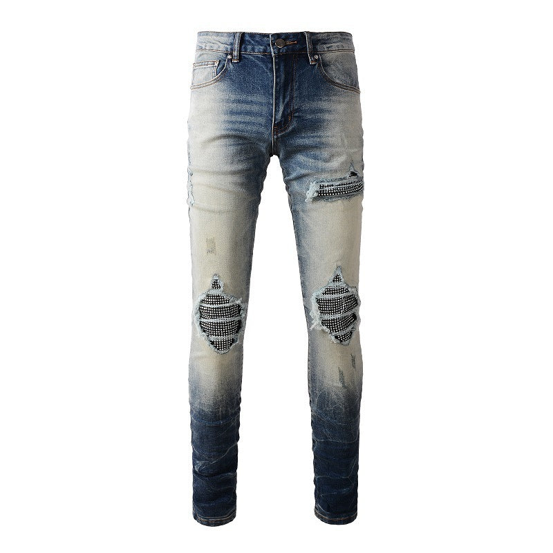 American High Street Men's Jeans Men's Hole Patch American High Street Men's Jeans Men's Hole Patch