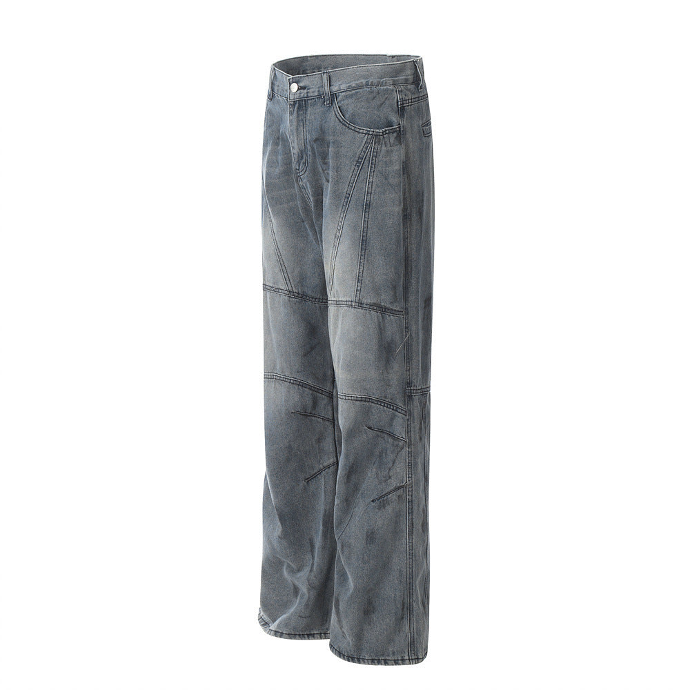 Fashion Painting Splash Ink Pressure Line Jeans Men Fashion Painting Splash Ink Pressure Line Jeans Men