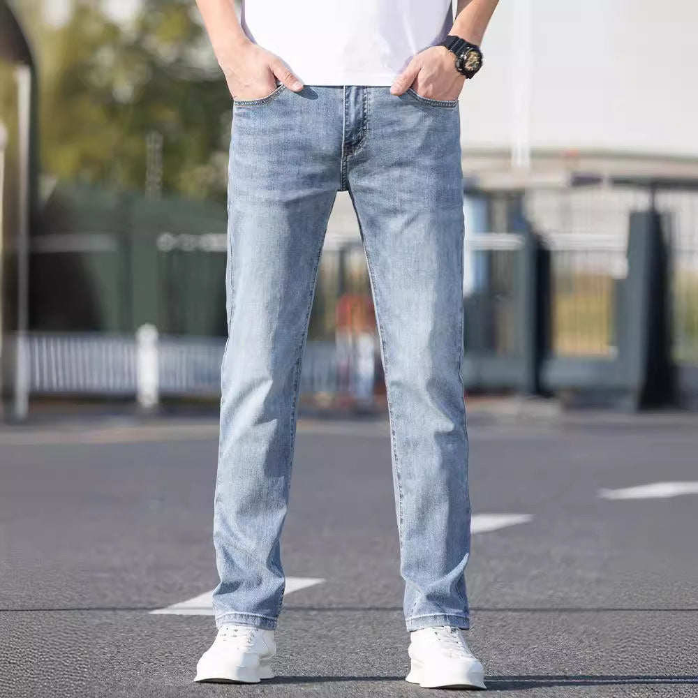 Summer Thin Jeans Men's Slim-fit Straight Trousers Summer Thin Jeans Men's Slim-fit Straight Trousers