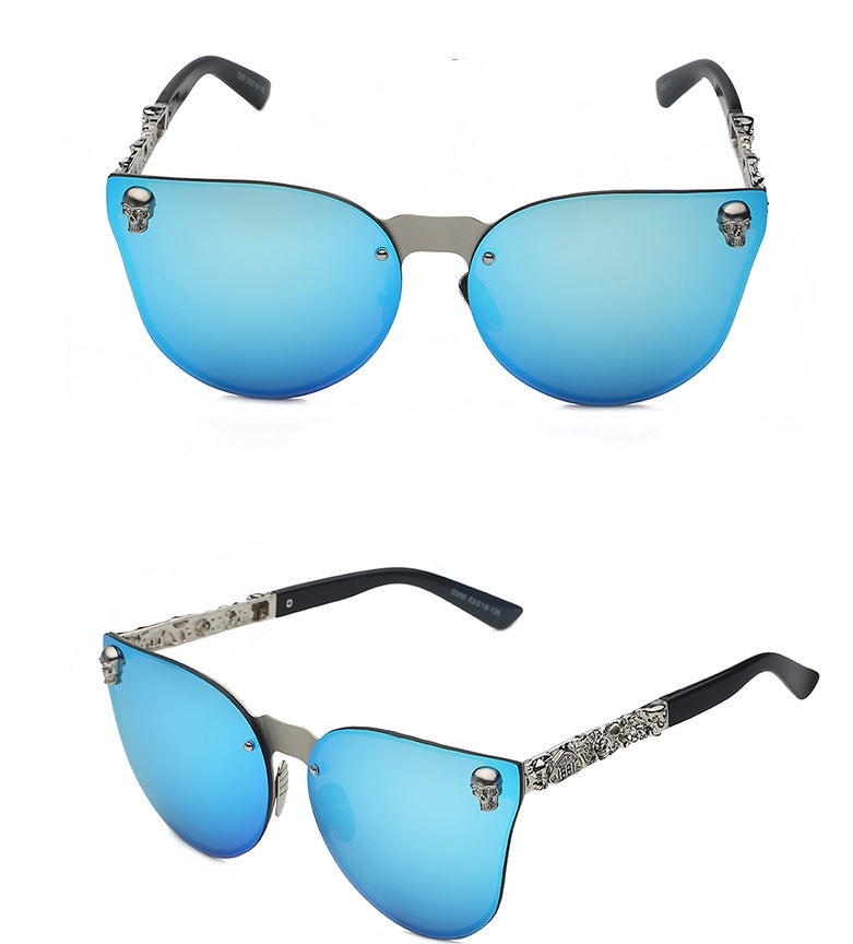 Gothic new reflective sunglasses men and women tide personality metal large box sunglasses taro decorative glasses Gothic new reflective sunglasses men and women tide personality metal large box sunglasses taro decorative glasses