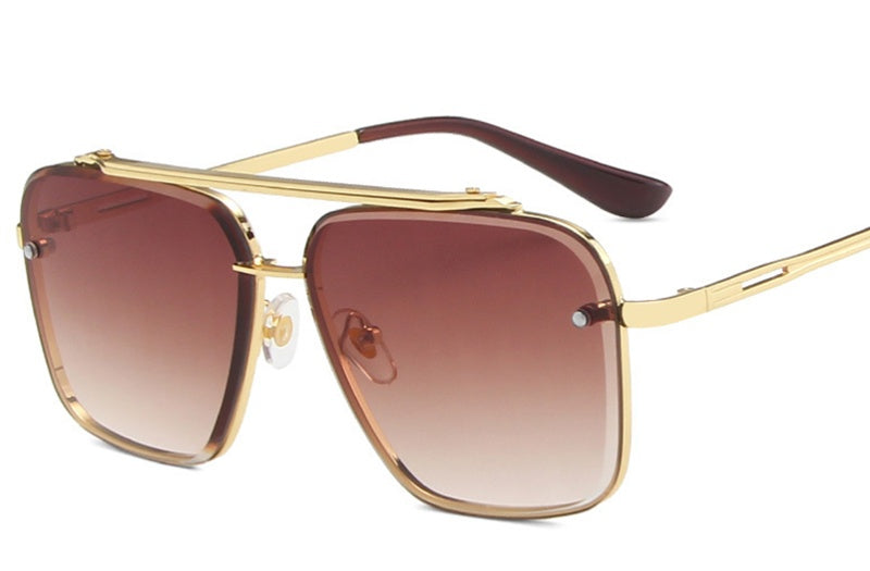 Large Square Box Retro Men 1261 Creative Fashion Metal Sunglasses Large Square Box Retro Men 1261 Creative Fashion Metal Sunglasses