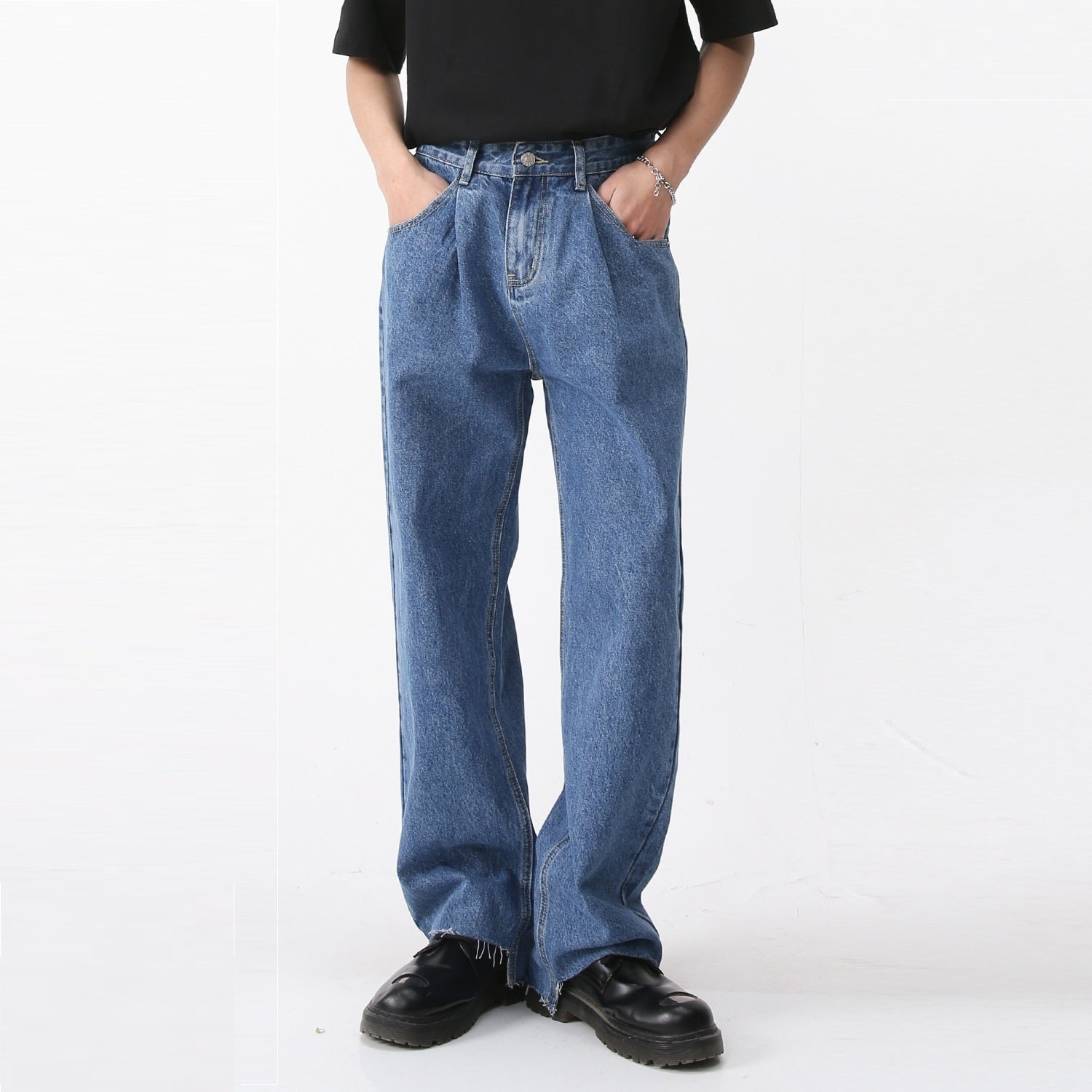 Simple Retro Casual Jeans Irregular Simple Retro Casual Jeans Irregular