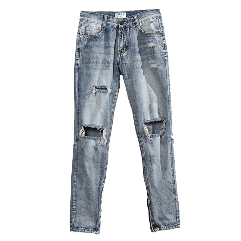 Hip Hop Trend Men's Belt Zipper Jeans Hip Hop Trend Men's Belt Zipper Jeans