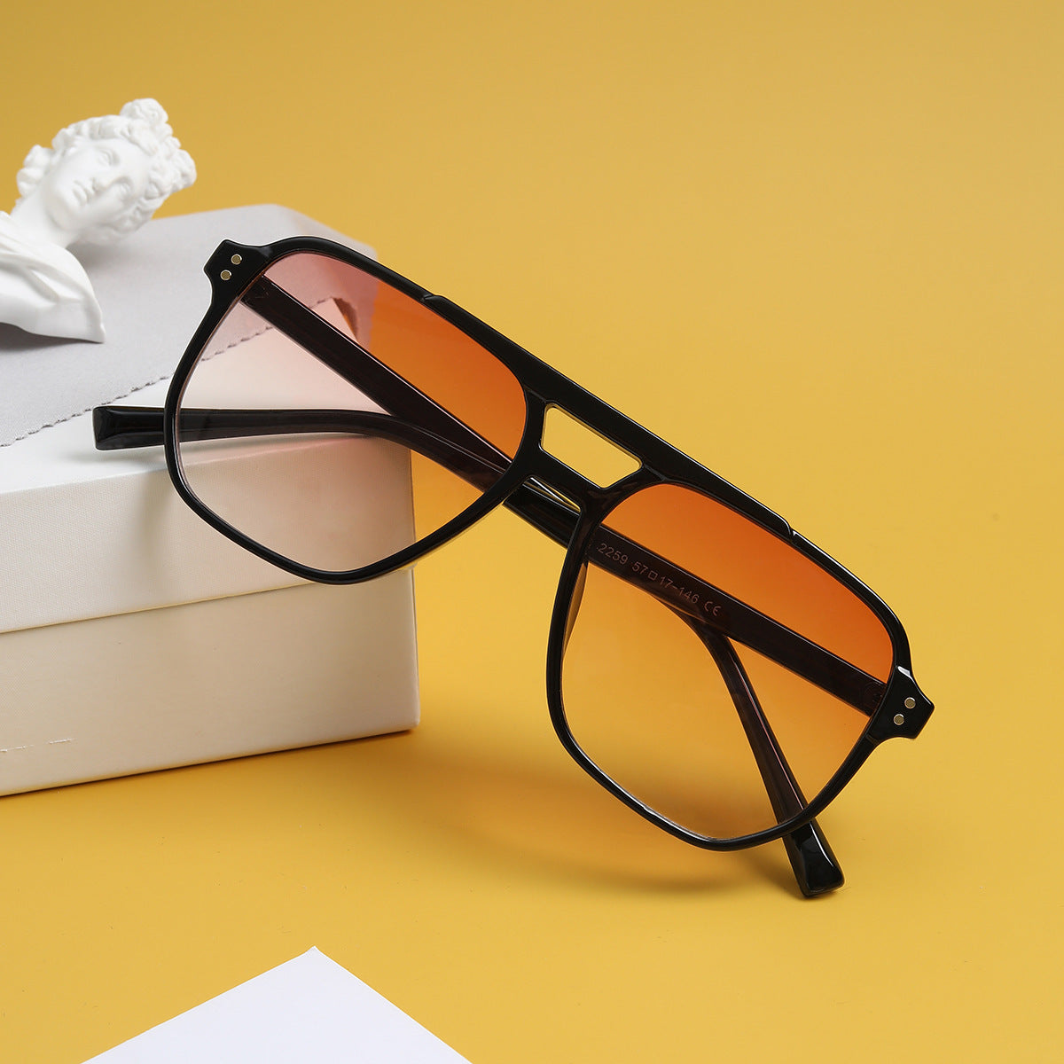 Square Double Beam Fashion Black Sunglasses For Women Square Double Beam Fashion Black Sunglasses For Women