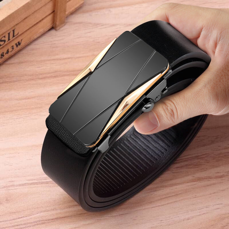 Men's Genuine Leather Toothless Automatic Buckle Cowhide Belt Business Leisure Trend Men's Genuine Leather Toothless Automatic Buckle Cowhide Belt Business Leisure Trend