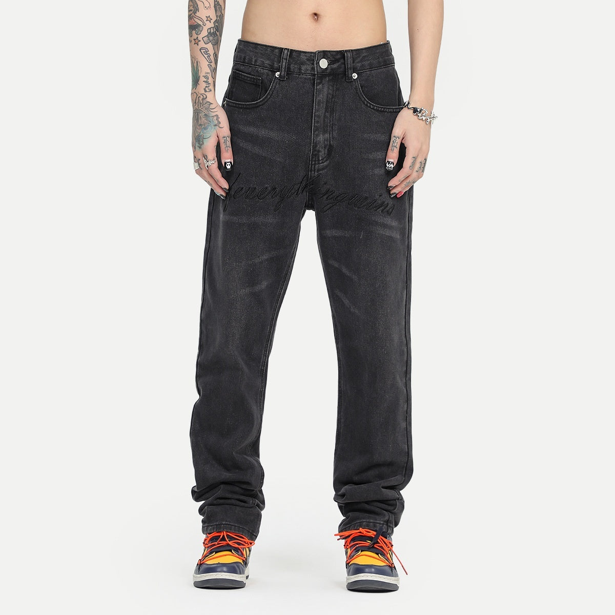 American-style Slim Fit Stretch-free High Street Retro Washed Jeans American-style Slim Fit Stretch-free High Street Retro Washed Jeans