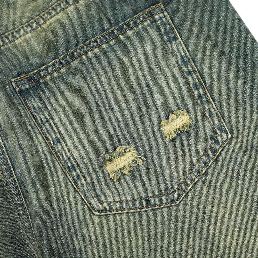 Washed White Texture Jeans For Men Washed White Texture Jeans For Men