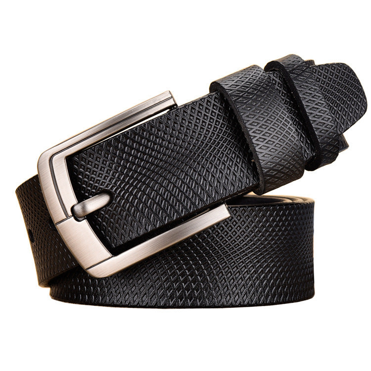 Men's Vintage Cowhide Belt Mesh Embossed Pin Buckle Casual Pants Belt Men's Vintage Cowhide Belt Mesh Embossed Pin Buckle Casual Pants Belt