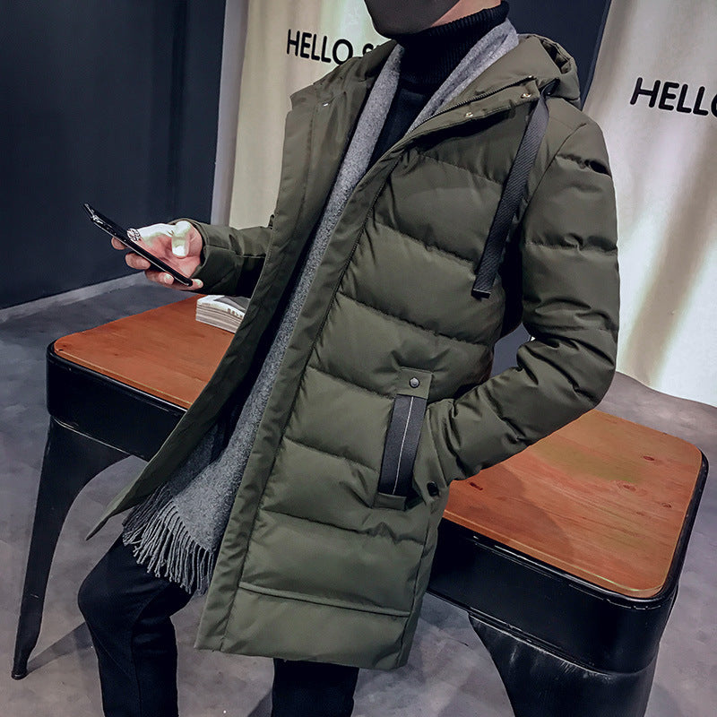 Winter Mid-Length Hooded Padded Men's Padded Jacket Winter Mid-Length Hooded Padded Men's Padded Jacket